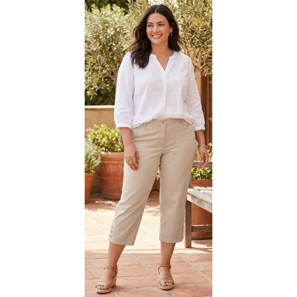Talbots Plus Size Light Khaki Perfect Skimmer Pants
